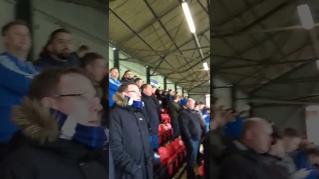 Tranmere Rovers fans singing TRFC at Leyton Orient, 10 Feb 2018