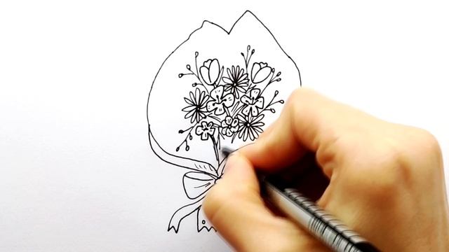 Рисунки на 8 марта. Как нарисовать букет к 8 марта, подарок своими руками. Простые рисунки #200 смотреть онлайн