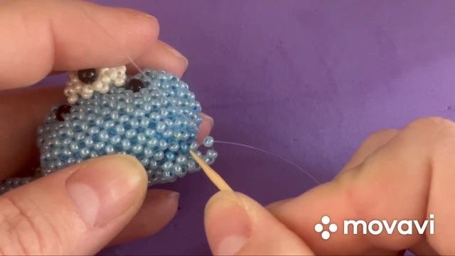 Пятая часть. Мастер класс на Плюшика. Мордочка и начало второго ушка#амигурумиизбисера