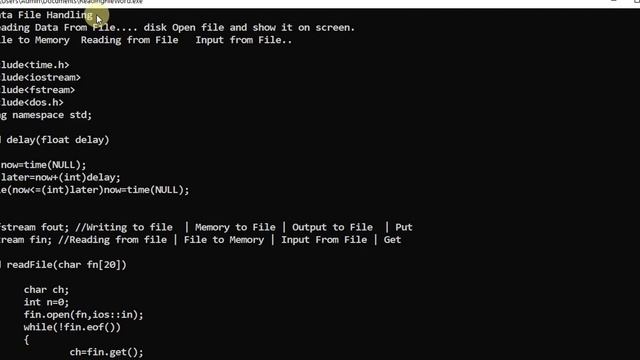 C++ | Data File Handling | Reading from Text File | Input from File Word by Word & Line By Line