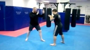 Серия: двоечка прямых руками + удар ногами на выбор (базовая техника, тренировка ММА)