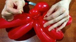 Как сделать розу из шаров,роза из шарика ШДМ/rose out of the bowl