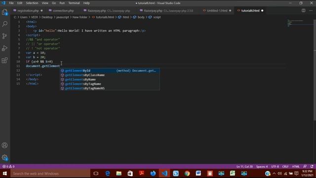 Part 6: Logical operators using if else statement in JavaScript (JavaScript Tutorial for Beginners)
