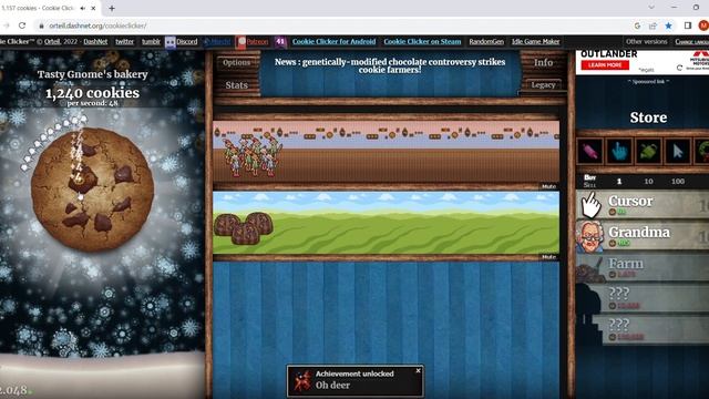 142 cookies - Cookie Clicker - Google Chrome смотреть онлайн