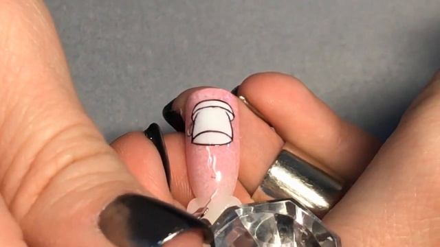 Романтичная чашка кофе, фон с протамповкой, тонкие линии гель краской, романтический, нежный дизайн смотреть онлайн