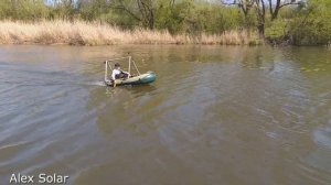 Аэролодка с электромотором  Испытания на воде