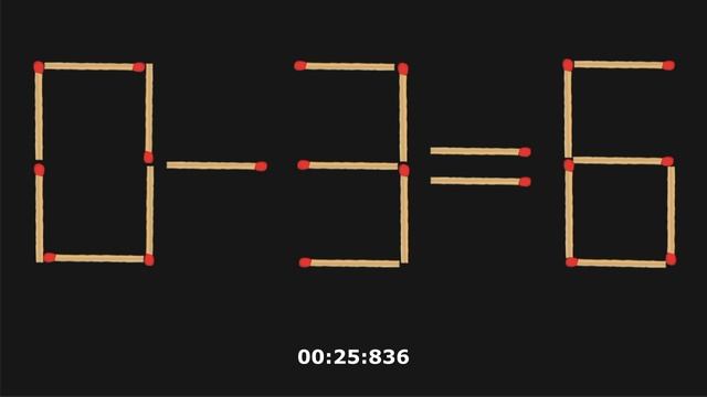 Переместите 1 спичку, чтобы пример стал верным! Головоломки со спичками! 0-3=6
