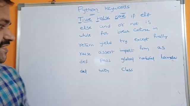 Keywords In Python Programming || python reserved words