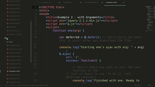 Understanding JavaScript Promises examples in node Jquery