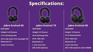 Jabra Evolve2 65 vs Evolve2 75 vs Evolve2 85 - Which Jabra wireless headset is best for you?