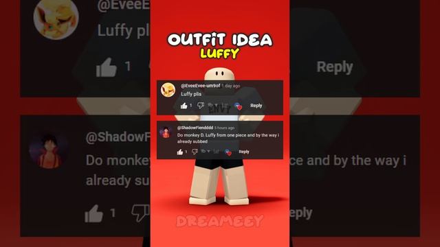 Roblox Luffy Outfit Idea #shorts