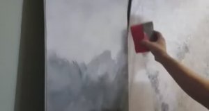 Декоративная штукатурка Шелк_Наносим губкой.
