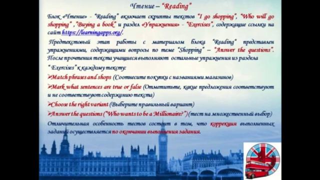 ЭСО по английскому языку для 7 класса по теме "Shopping" смотреть онлайн