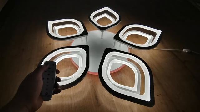 Демонстрация режимов работы светодиодной управляемой люстры Profit Light 8069/5+5 WHT смотреть онлайн