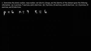 Atomic Number, Mass Number, and Net Electric Charge