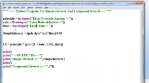 Python Program to Calculate Simple Interest | Compound Interest  - Programming in Hindi