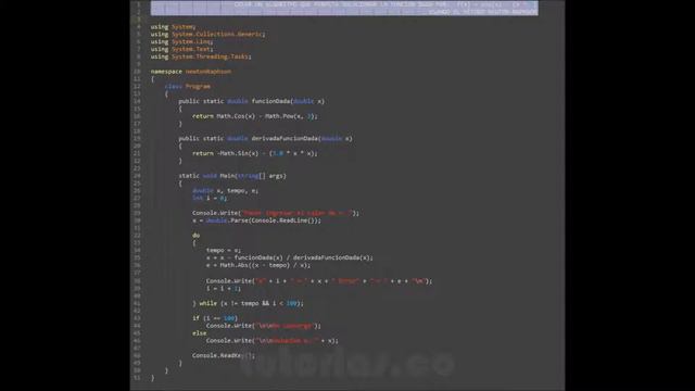 funciones -- visualStudio c#(metodo newton raphson)