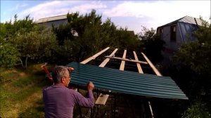 Как построить сарай совмещённый с душем