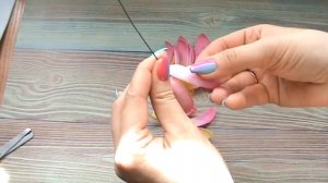 Лотос  из фоамирана. Как же просто сделать. Без молда. Foamiran lotus. How easy it is to do.