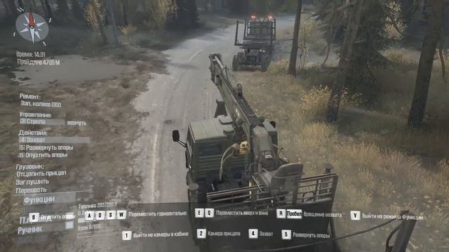 Лайфхак Spintires Mudrunner: проезд блокпостов грузовиком с бревнами. смотреть онлайн