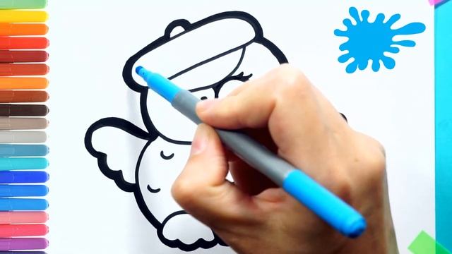 Как нарисовать сову. Простой рисунок и раскраска совы. Simple drawing and coloring of an owl. смотреть онлайн