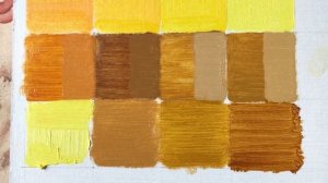 Масляные краски. Марс желтый, неаполитанская желтая, золотисто- желтая, стронциановая желтая.