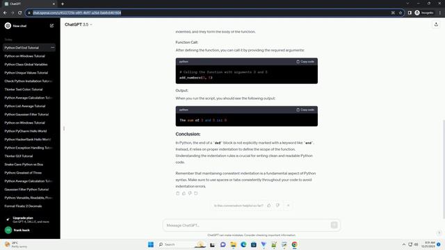how to end a def in python