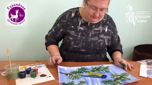 Онлайн мастер-класс «Рисуем синичку». Детский центр "Гураненок" смотреть онлайн
