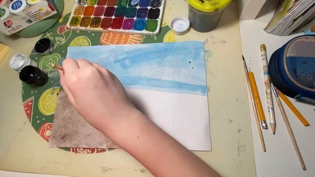 Как нарисовать пейзаж моря