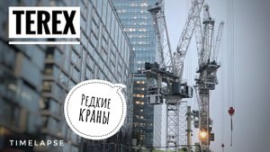Редкие КРАНЫ. Terex CTL 630B. Сбербанк-Сити. Tower cranes in Moscow. TIMELAPSE
