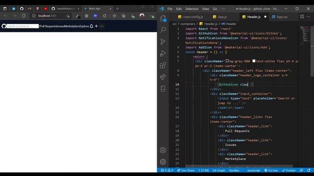 Build Github Header using ReactJs and tailwind css смотреть онлайн