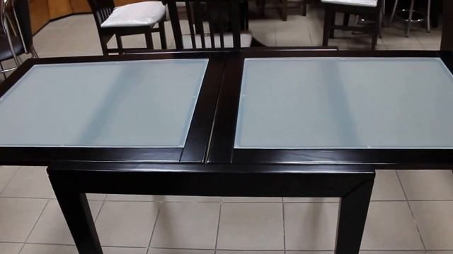 Стол Элегант дерево+стекло