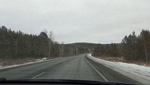 Трасса М5. Уральские горы. Едем в Челябинск. После Златоуста. Река Ай. 18.12.2021