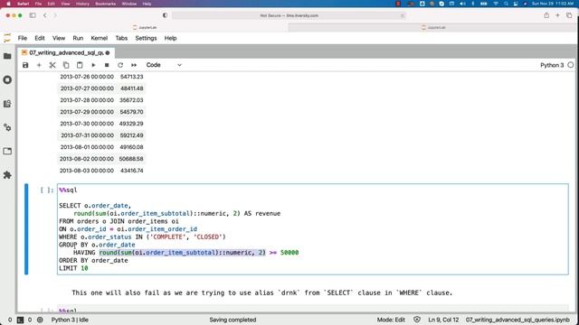 Database Essentials - Writing Advanced SQL Queries - Analytic Functions - Filtering