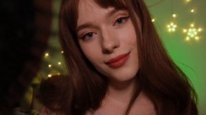 ASMR Face touching, hair brushing, stroking your face with a brush, no talking, layered