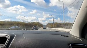 Sunny day Moscow driving timelapse