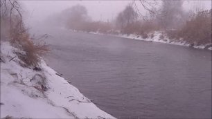 Метель и ветер на реке для расслабления. расслабляющий звук снежной бури