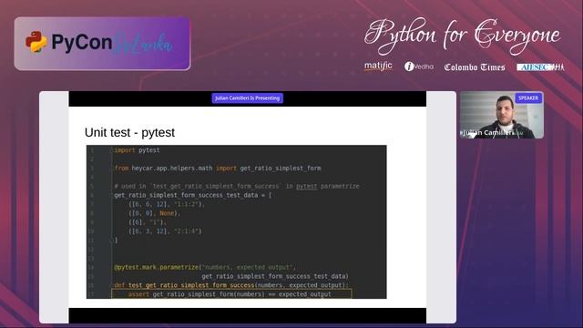 Building a clean, maintainable and tested code base by Julian Camilleri at PyCon Sri Lanka 2022