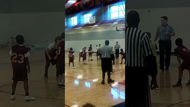 My son's basketball game free throw swish