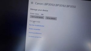 Printer Canon LBP3010 on Windows 10 (how to print)