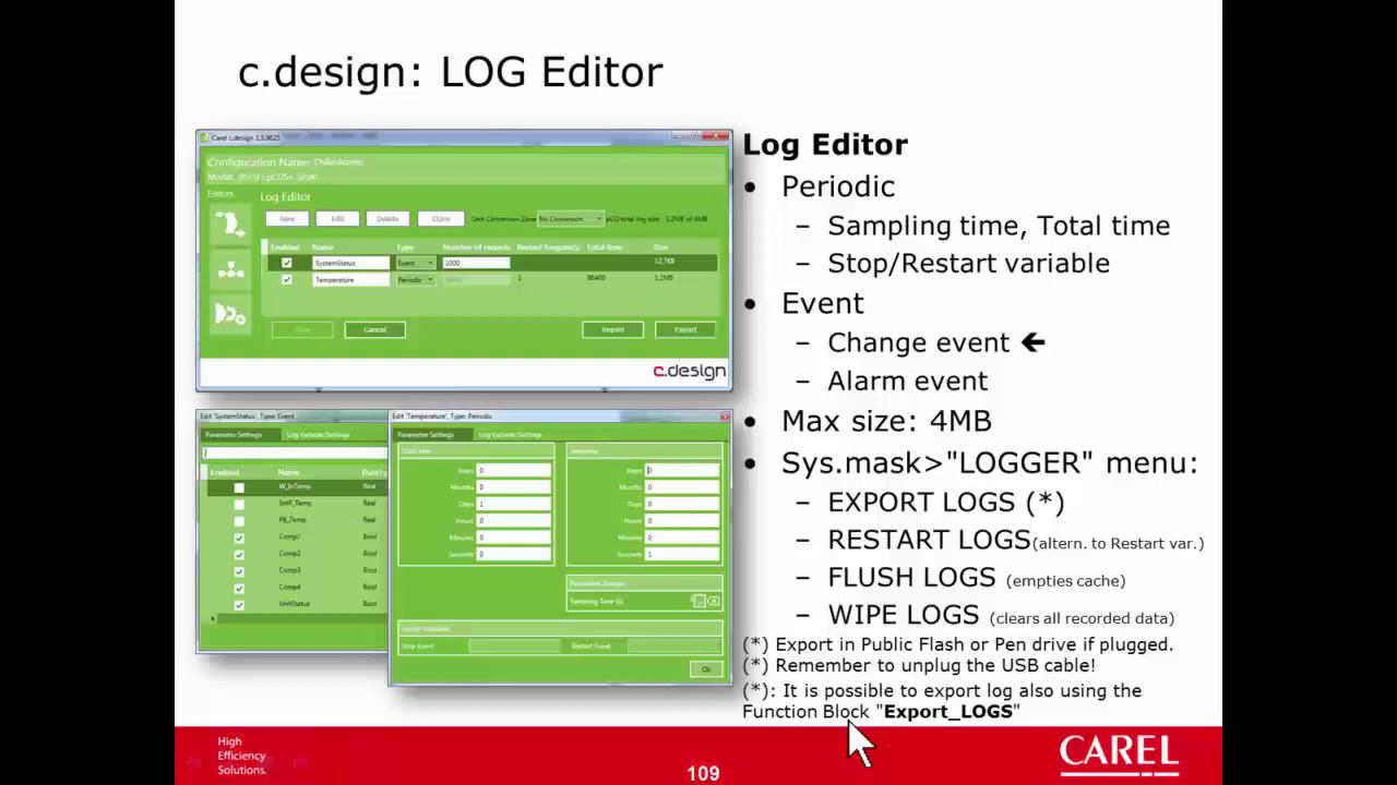 Carel. C.SUITE. 21-c.design. LOG Editor.