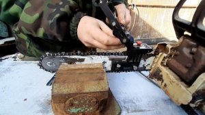 заточка цепи бензопилы. устройство для заточки цепи