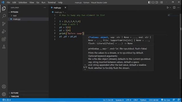 How To Swap Two Element in Python || Swap Any Number in List of Python