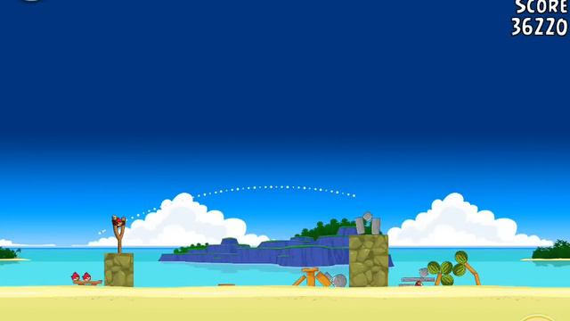 Angry Birds Surf and Turf Уровень 1 Level - Прохождение на 3 Звезды - 3 Star Walkthrough смотреть онлайн