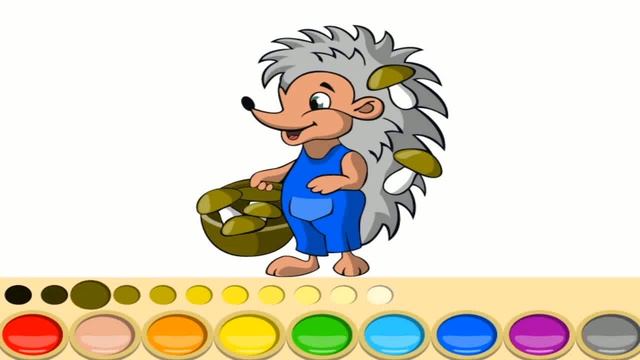 Ёжик Раскраска, раскрашиваем ежика в разные цвета смотреть онлайн