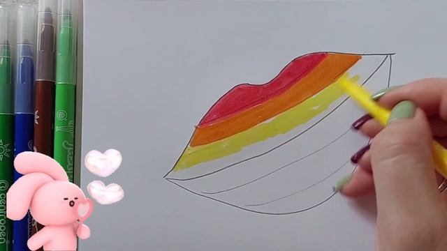 how to draw lips/Bolalar uchun lab rasm chizish / Рисование губ для детей /Drawing lips for childre смотреть онлайн