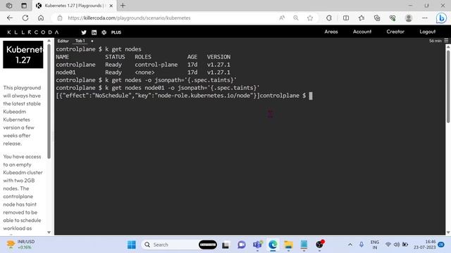 Certified Kubernetes Administrator (CKA) Exam Practice Questions - 2023 - Part 5 Taint and Toleranc