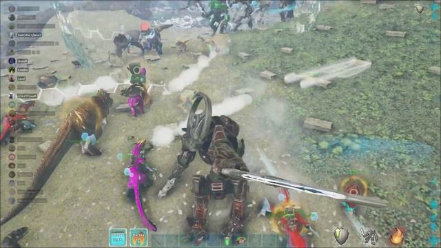 Агрессивный гриф телепорта на зеленом обелиске | Hyper && Monkey Squad vs GGAlly | ARK Official Pv смотреть онлайн