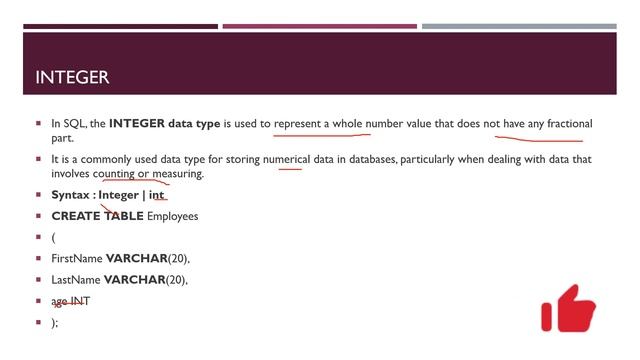 Data types in SQL with Examples | Varchar |Int | Decimal | Date and Time