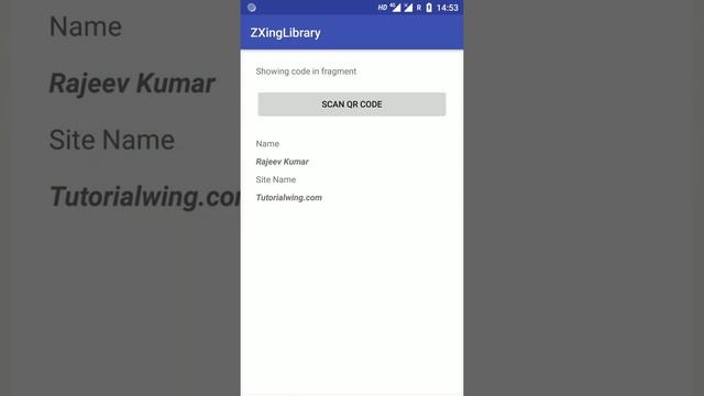 tutorialwing android qrcode scanner zxing library output